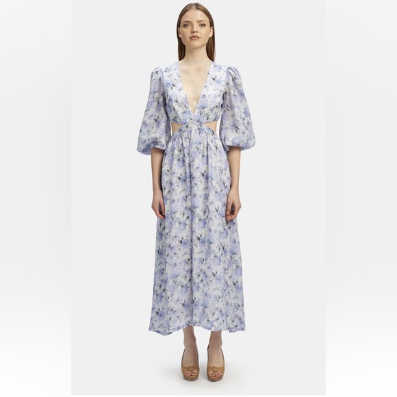 Bardot Dresses & Skirts - Bardot NWOT Romantic Puff Sleeve Cut Out Floral Maxi Summer Resort Dress (XL)